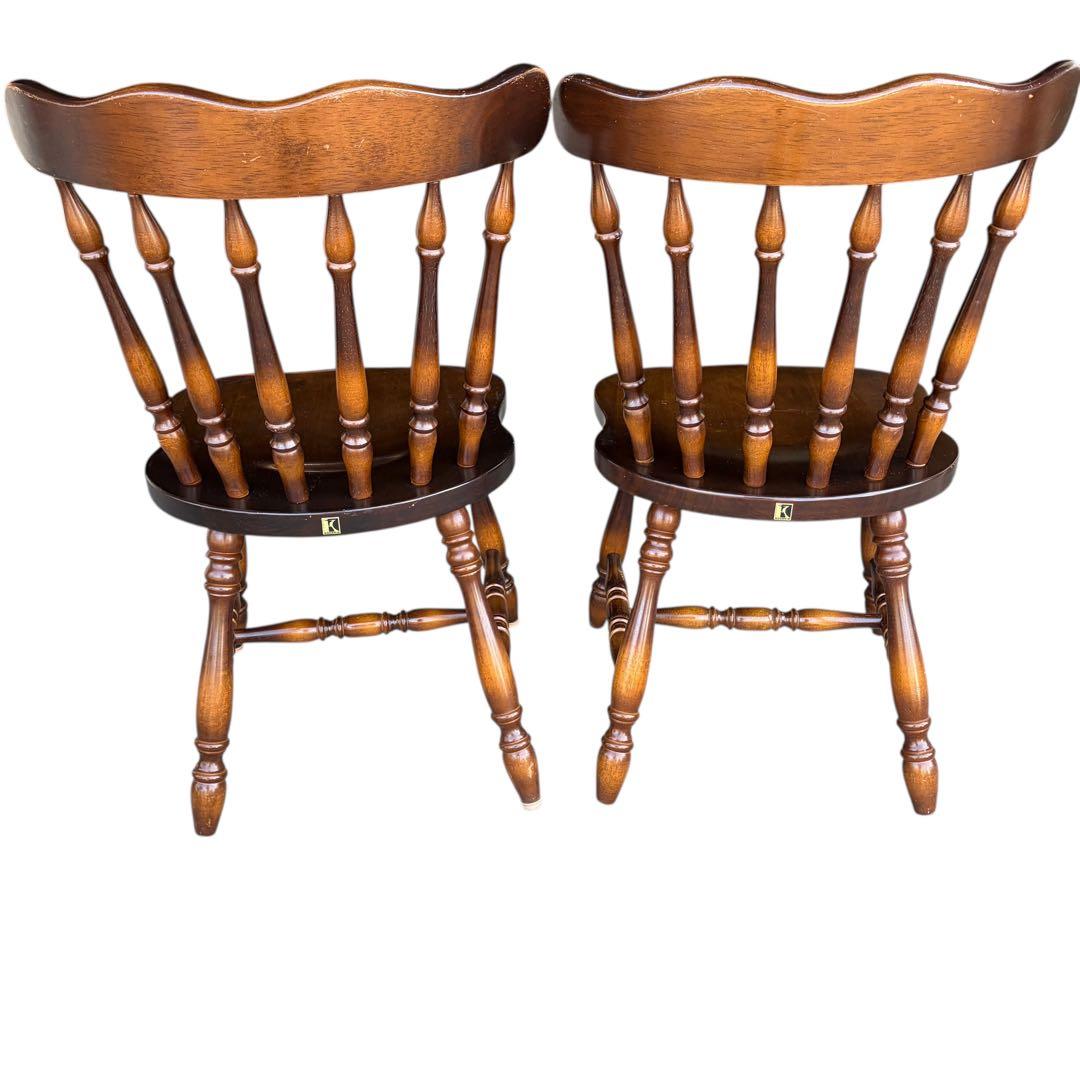 飛騨産業　ダイニングチェア ダークブラウン　アンティーク 2脚セット②