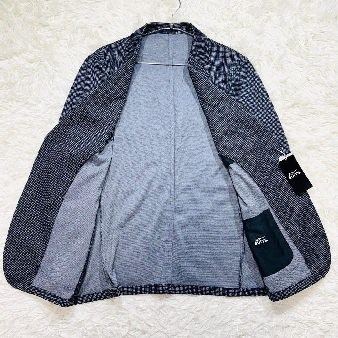 【未使用タグ付】パジャマスーツプリントジャージセット 千鳥格子 グレーゆったりL