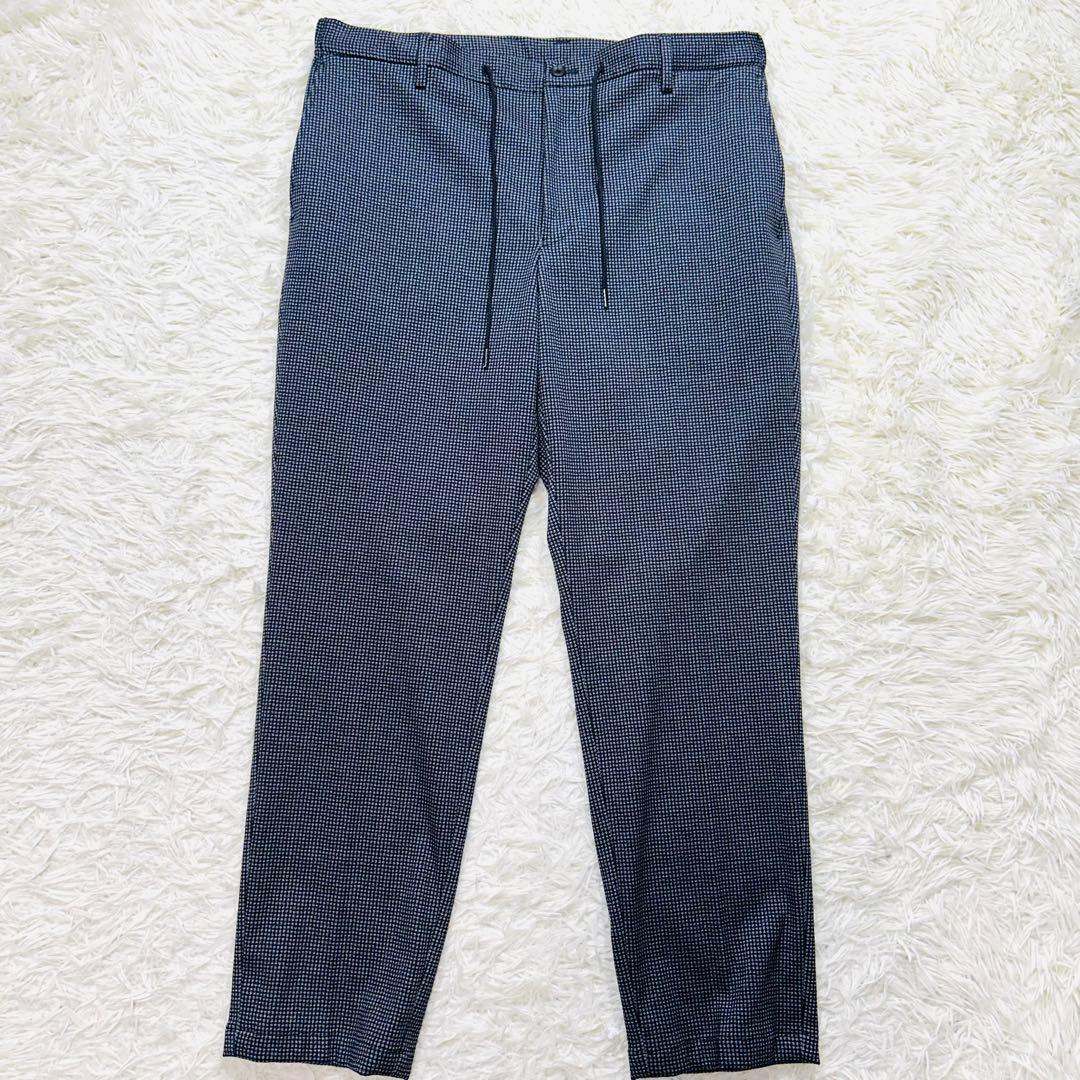 【未使用タグ付】パジャマスーツプリントジャージセット 千鳥格子 グレーゆったりL