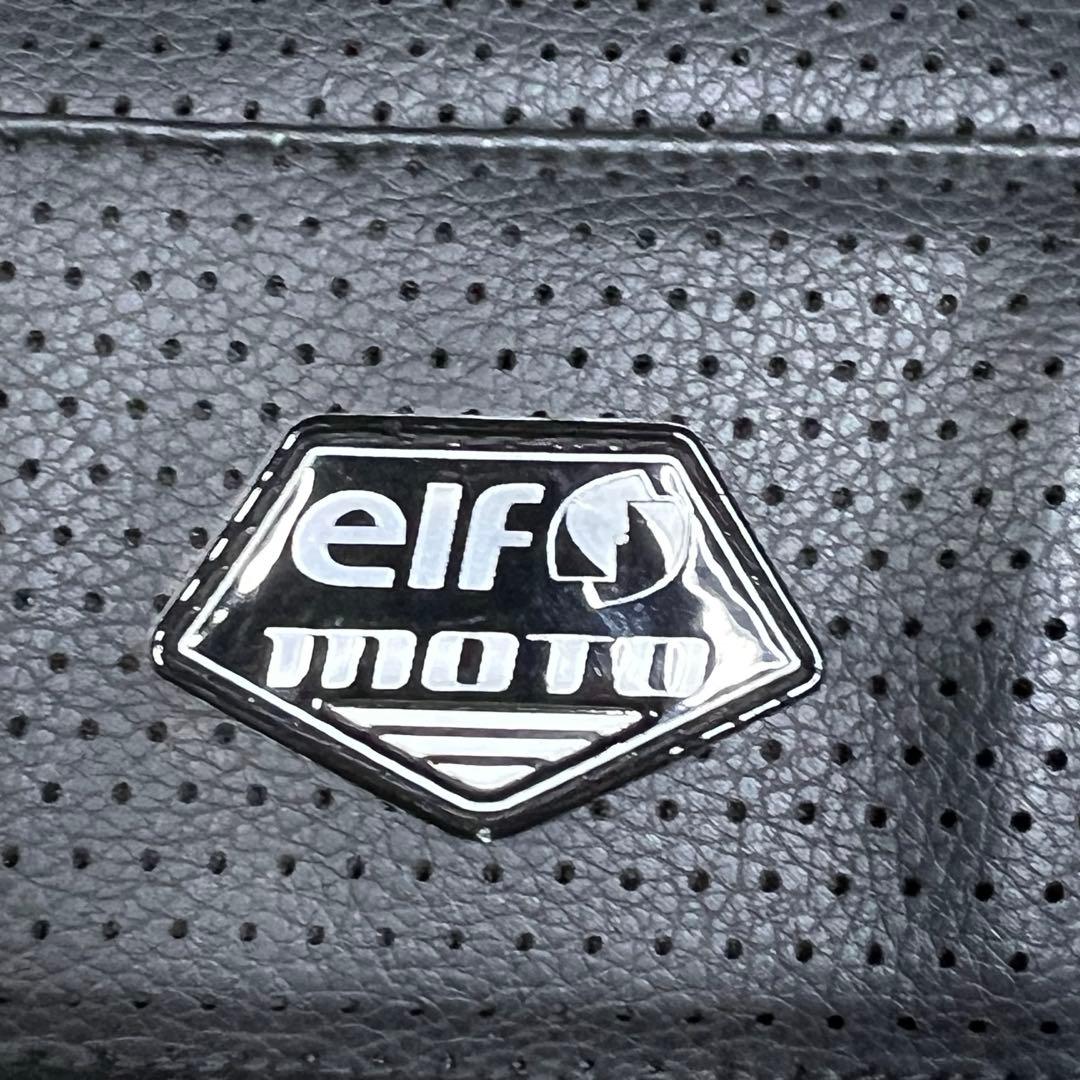 elf PUレザー×メッシュライディングジャケット肩肘パッド背中プロテクター付き