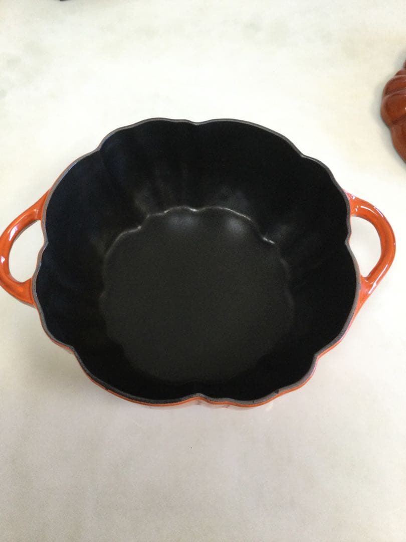 STAUB カボチャ型 鍋 オレンジ 約24cm