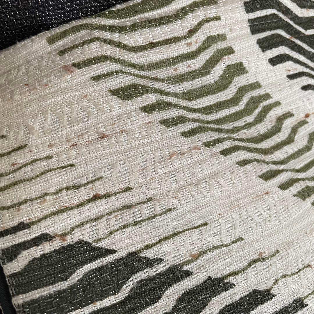 深茶 十日町紬 付下げ100亀甲 正絹着物