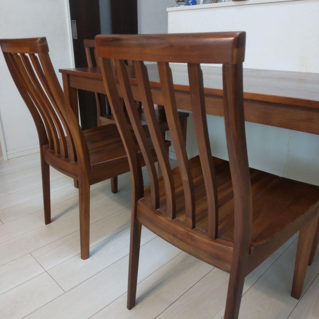 ダークブラウン 木製 ダイニングテーブル たのメル便発送 引き取りも可