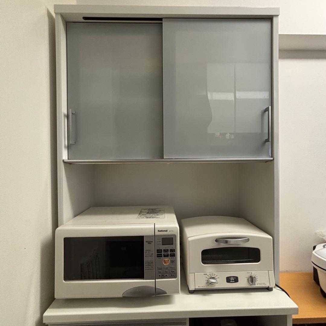 ケユカ KEYUKA フローラⅢ ホワイト 食器棚 キッチンボード