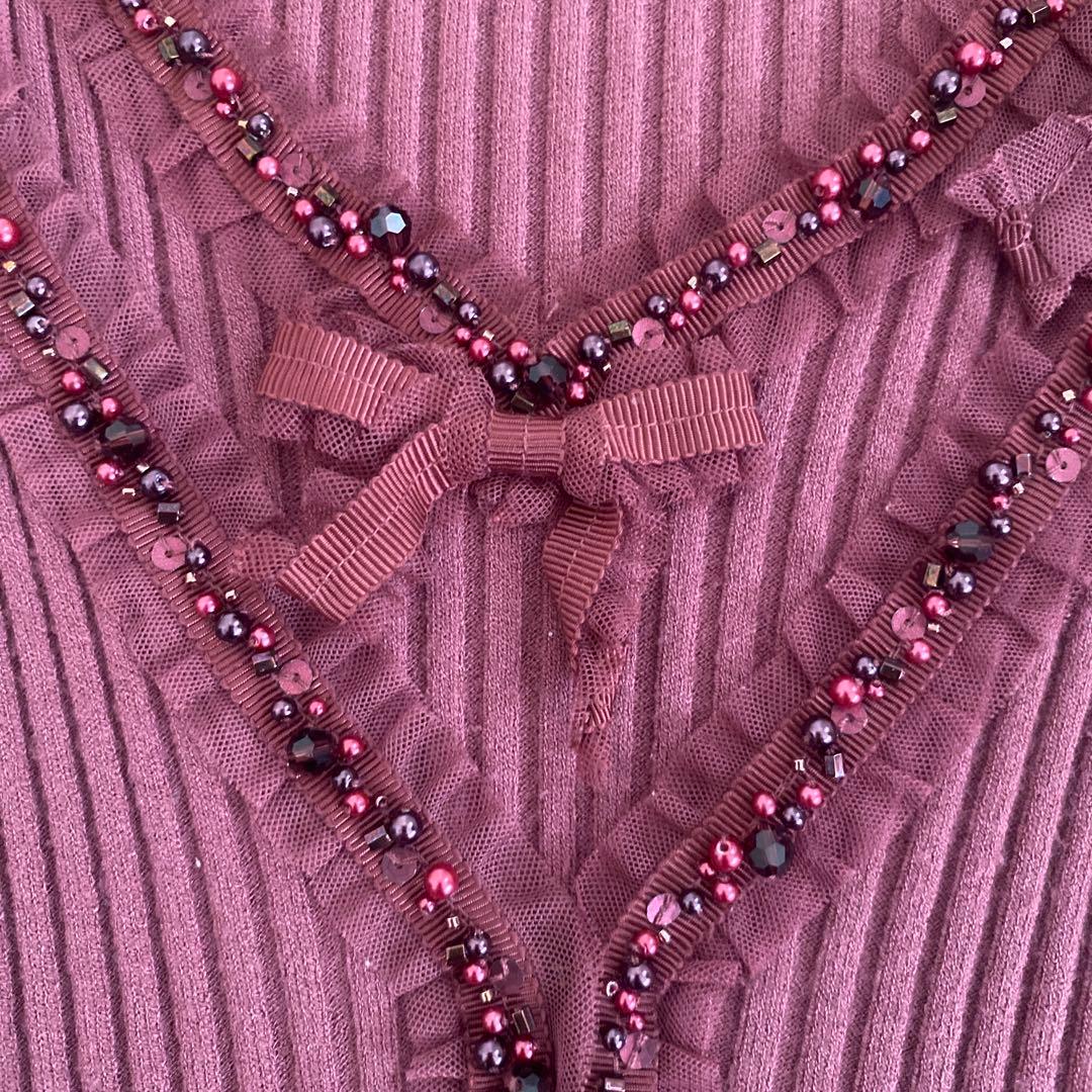 EPoca リブ編みパープルトップス ITL 40