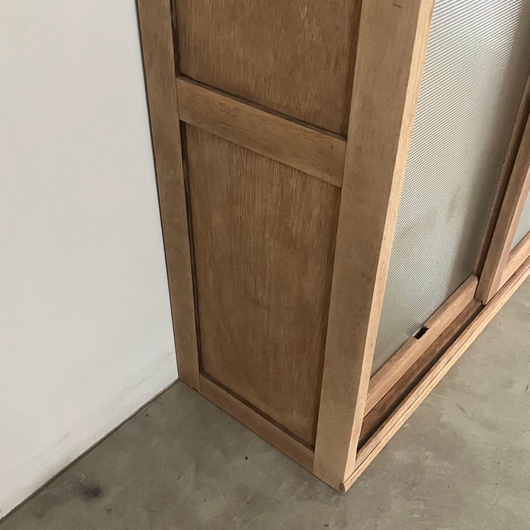 レトロ　アンティーク　古家具　古道具　剥離家具　ストリップド　ガラス棚　シェルフ