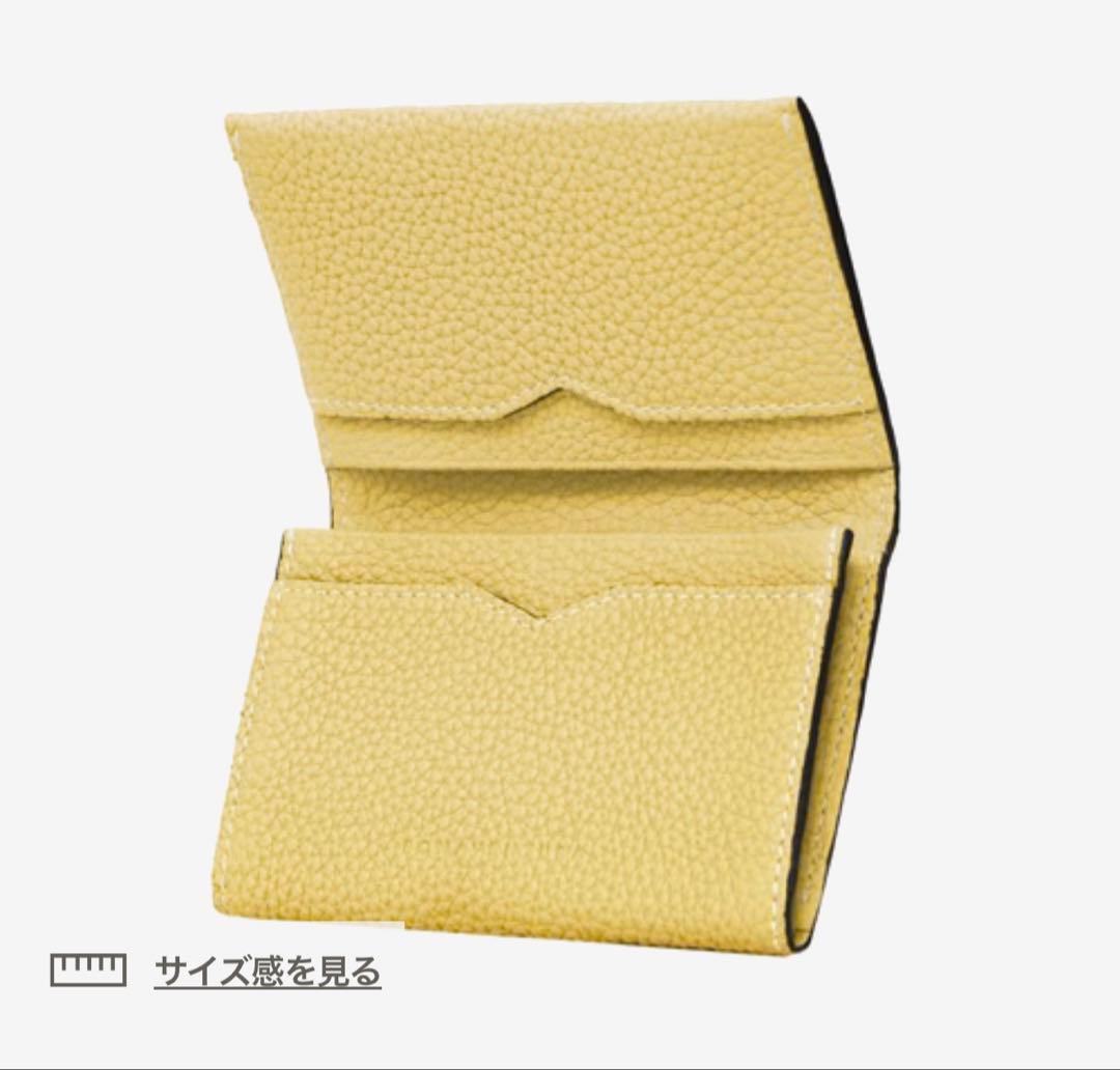 ボナベンチュラ　イエロー レザー 名刺入れ 二つ折り
