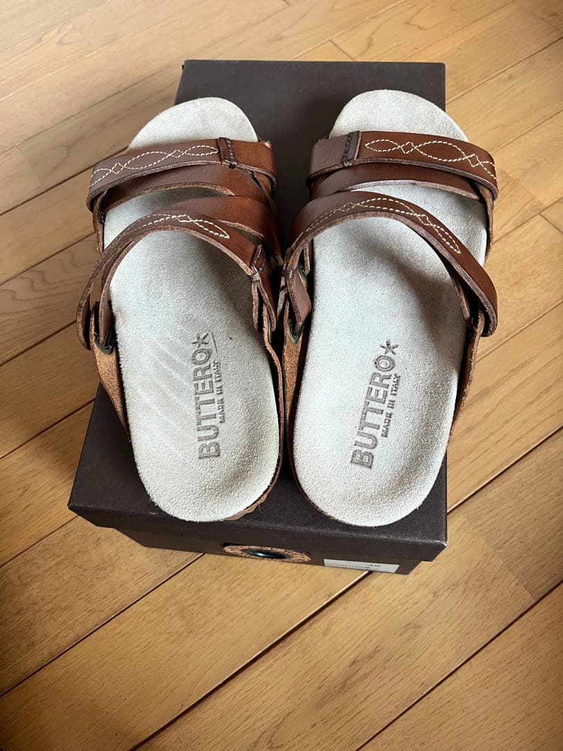 【ラフ】BUTTERO ブラウン サンダル　39