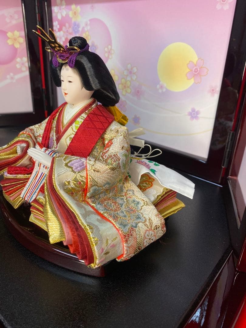 雛人形　親王飾り収納セット・頭　元光　作・間口約４５×奥行約２７×高さ約４０㎝