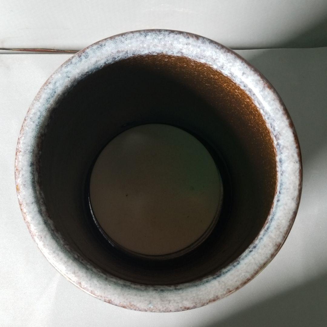 訳あり出品⤵⤵信楽焼　傘立て  台形型バラ絵 高さ３９cm