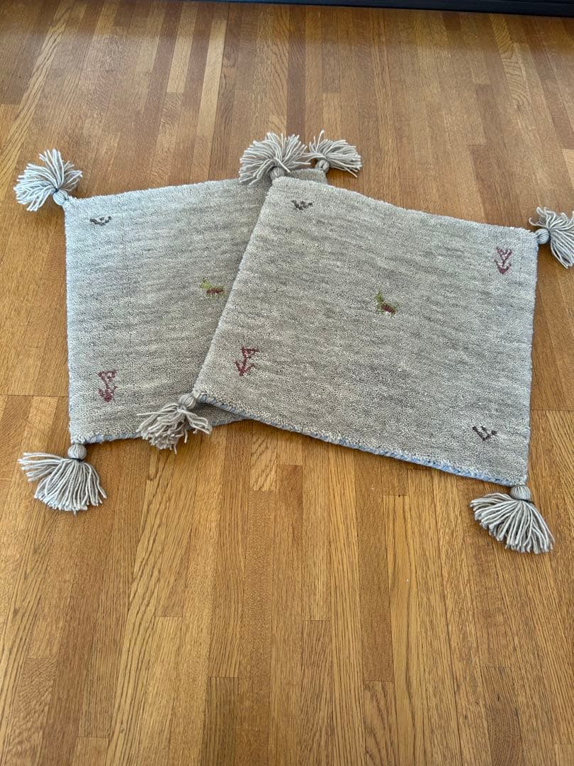 ギャッベ・タッセル付き刺繍ラグ・カーペット 5枚セット