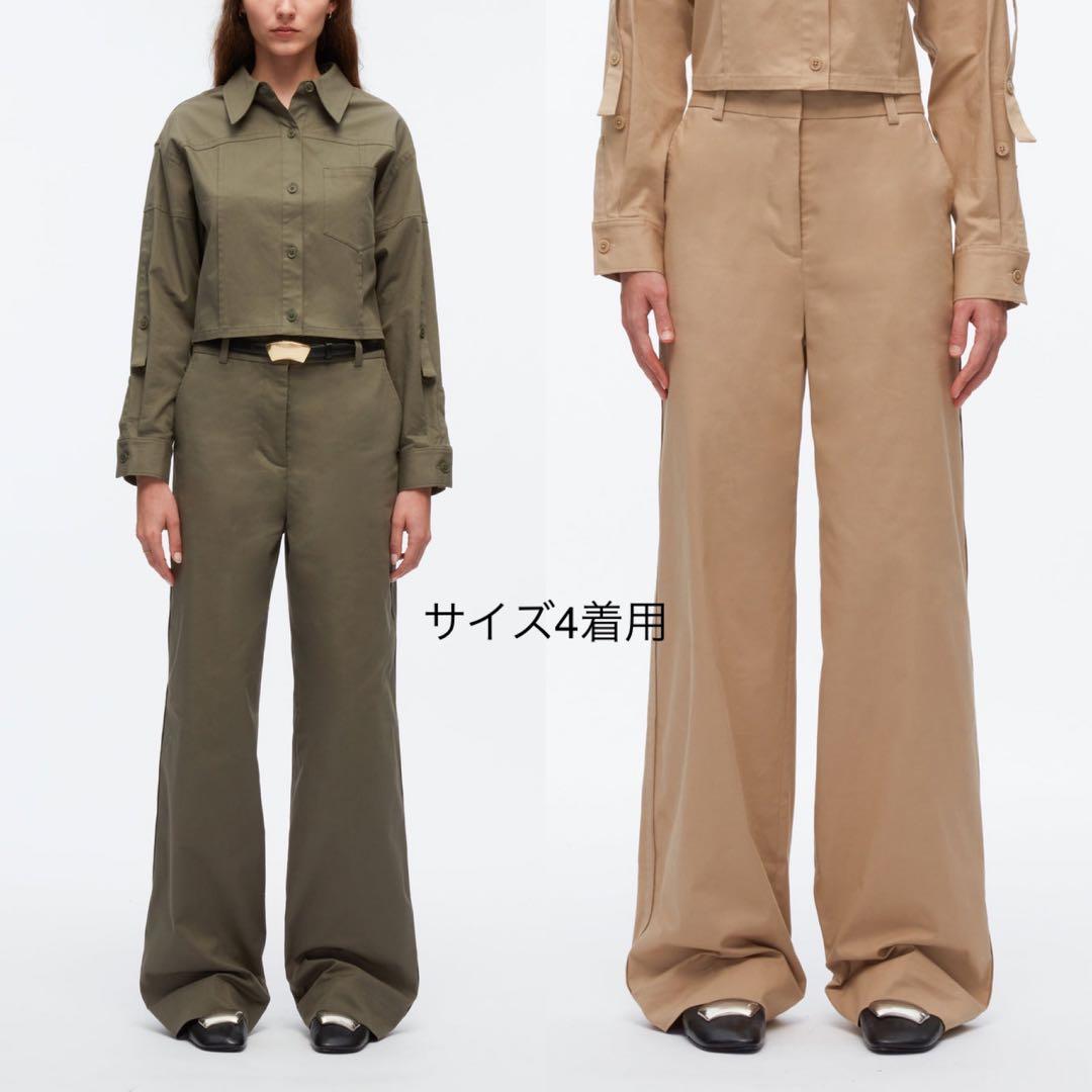 ３.１フィリップリム ノータック コットン パンツ 4 カーキ ARMY