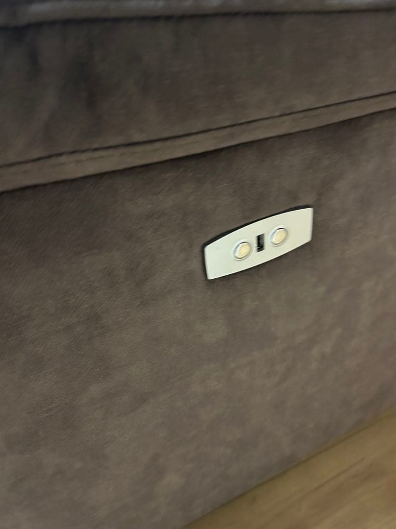 ブラウン 2人掛け電動リクライニングソファ