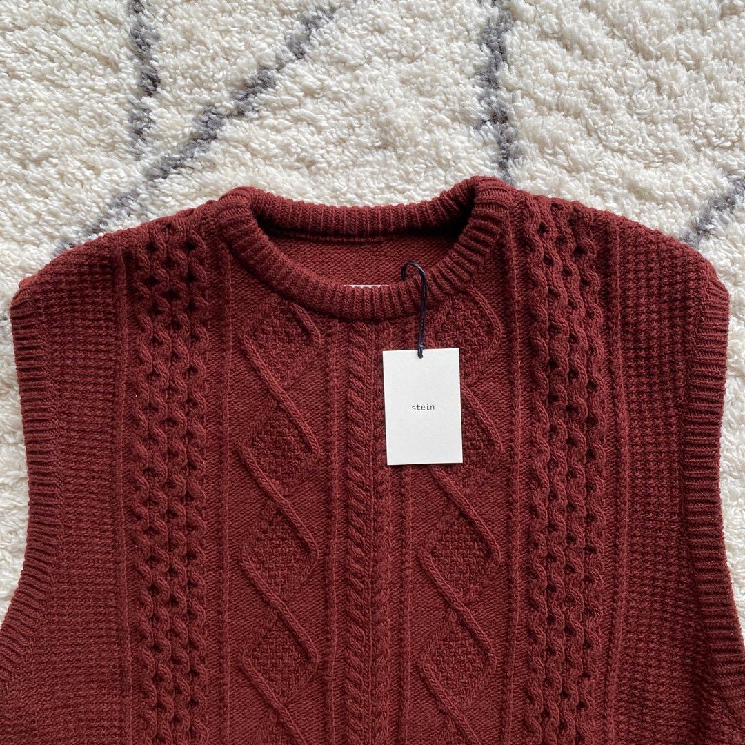 新品♡タグ付♡ stein OVERLAPED CABLE KNIT VEST