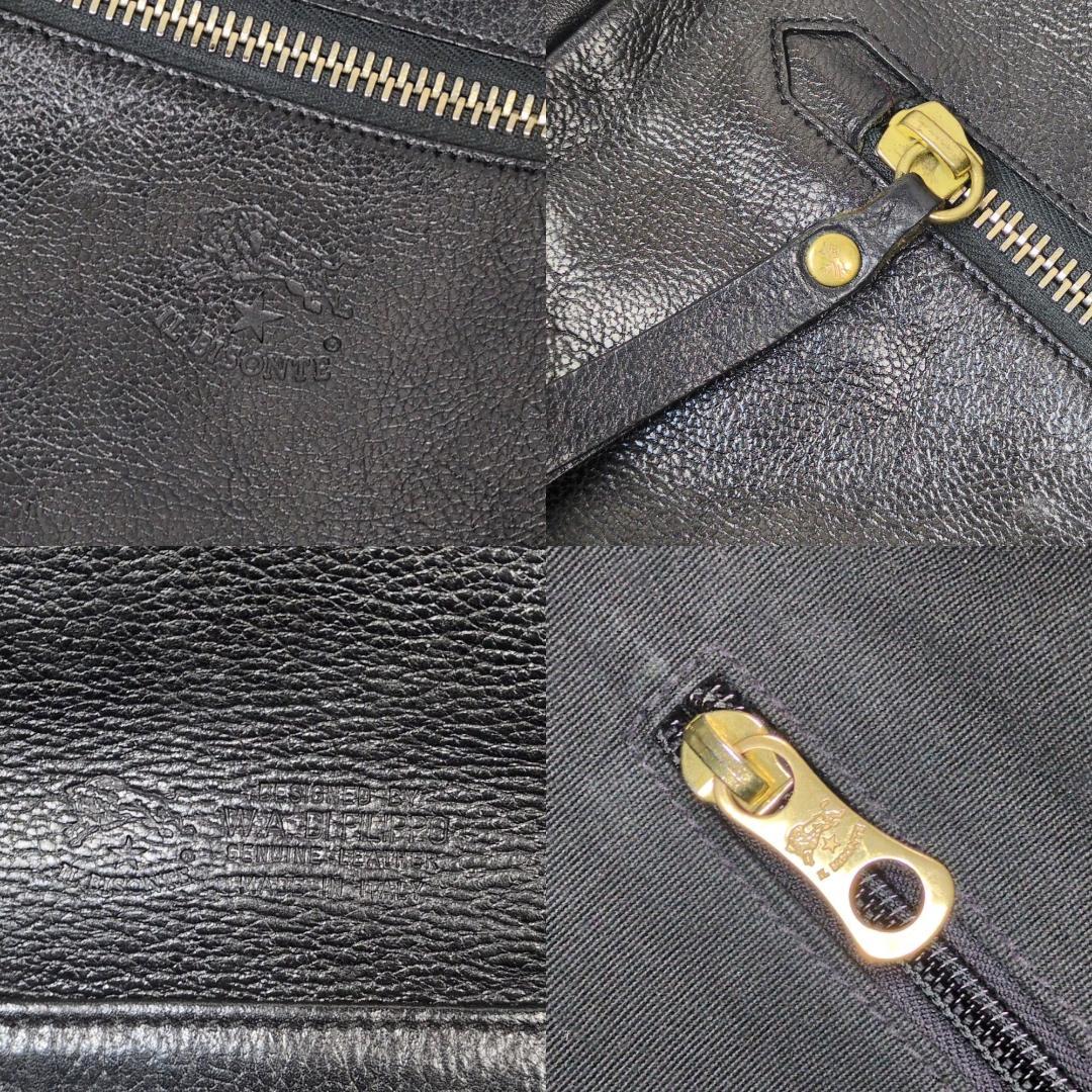 イルビゾンテ リュック ブラック バックパック レザー 大容量 シボ エンボス