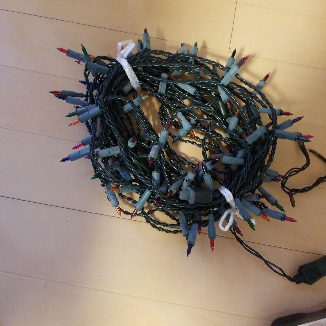 LEDクリスマスライト 赤緑青白　延長コード&タイマー付