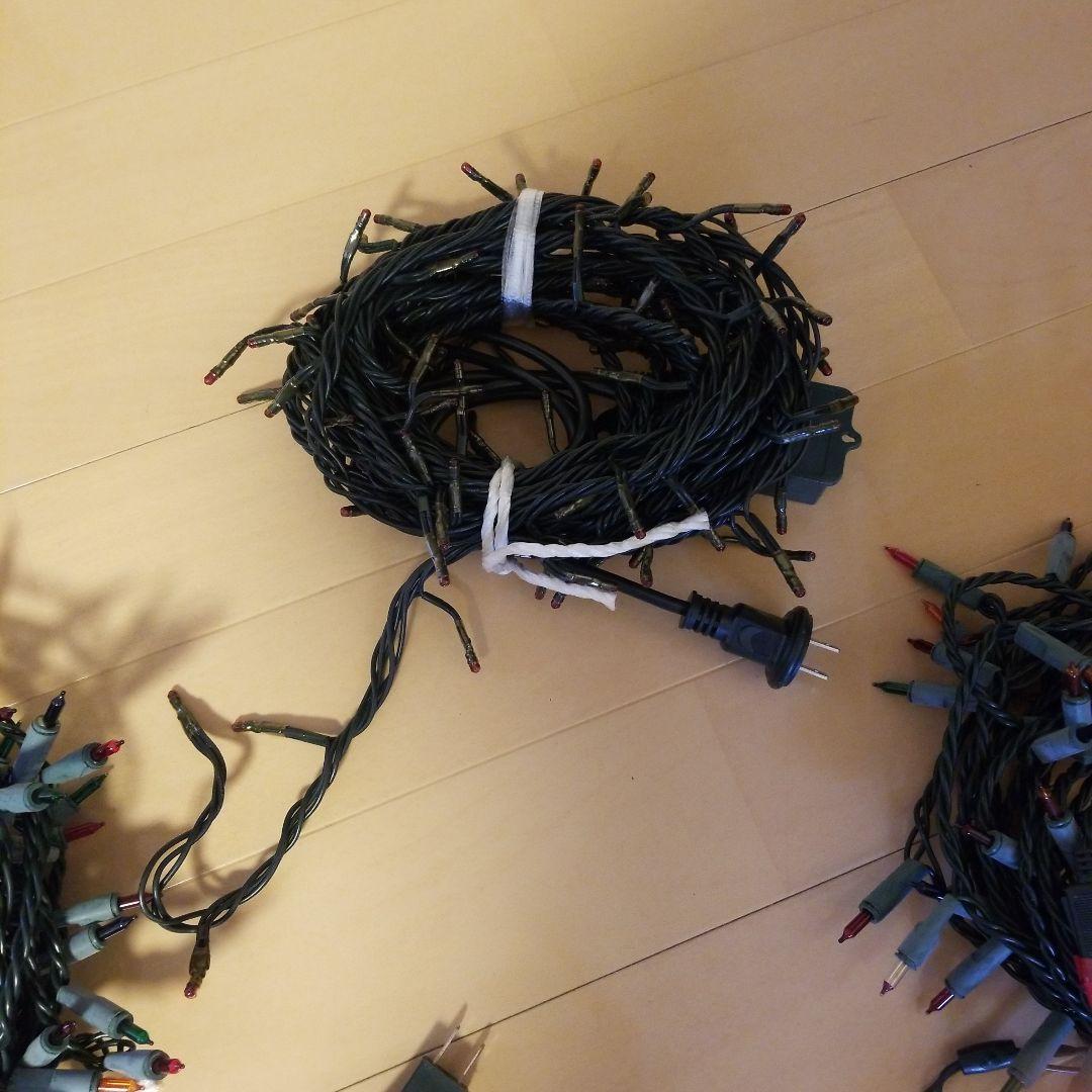 LEDクリスマスライト 赤緑青白　延長コード&タイマー付