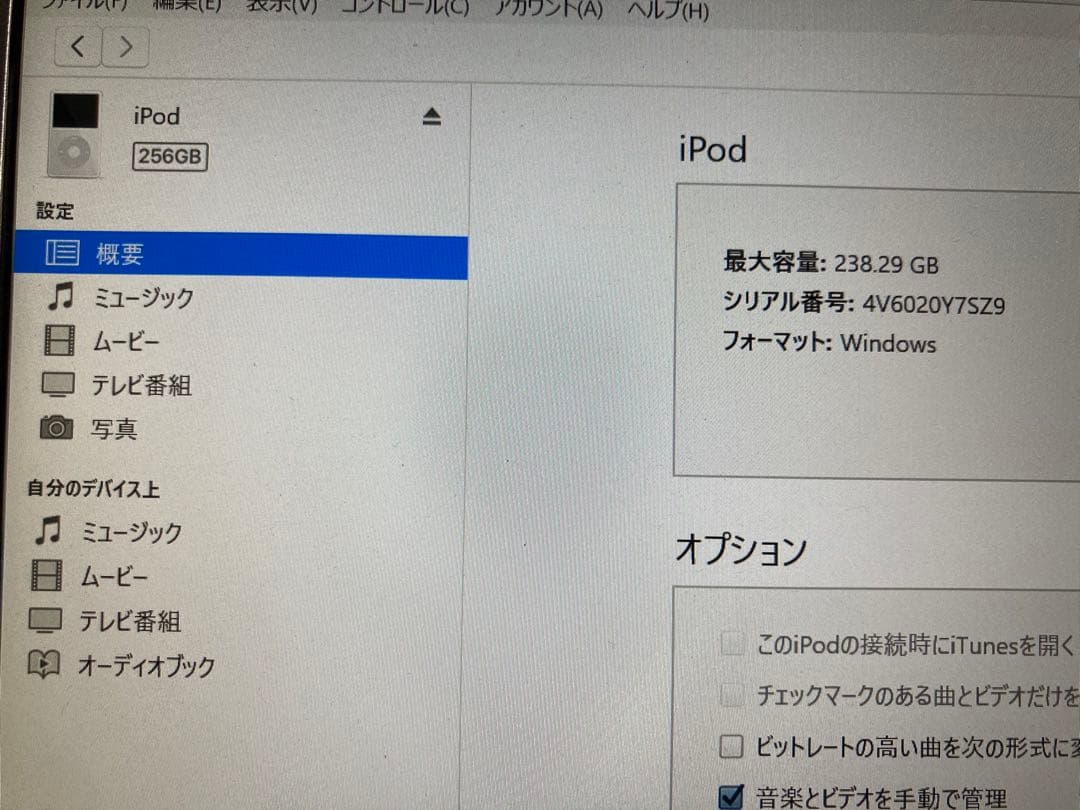iPod classic SSD256GB&大容量バッテリー交換済　紫スケルトン