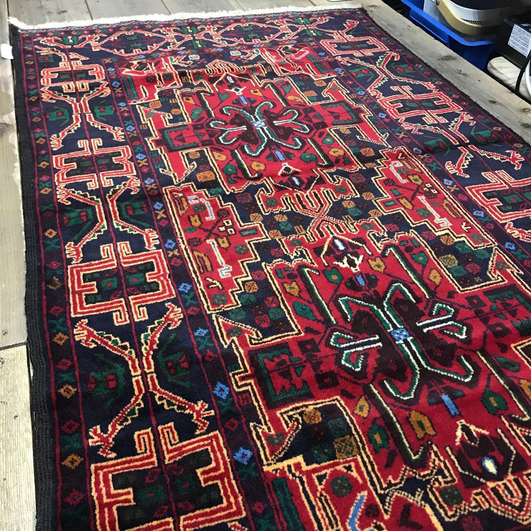 バルーチ　トライバルラグ　ヴィンテージ！　アフガニスタン絨毯　手織り