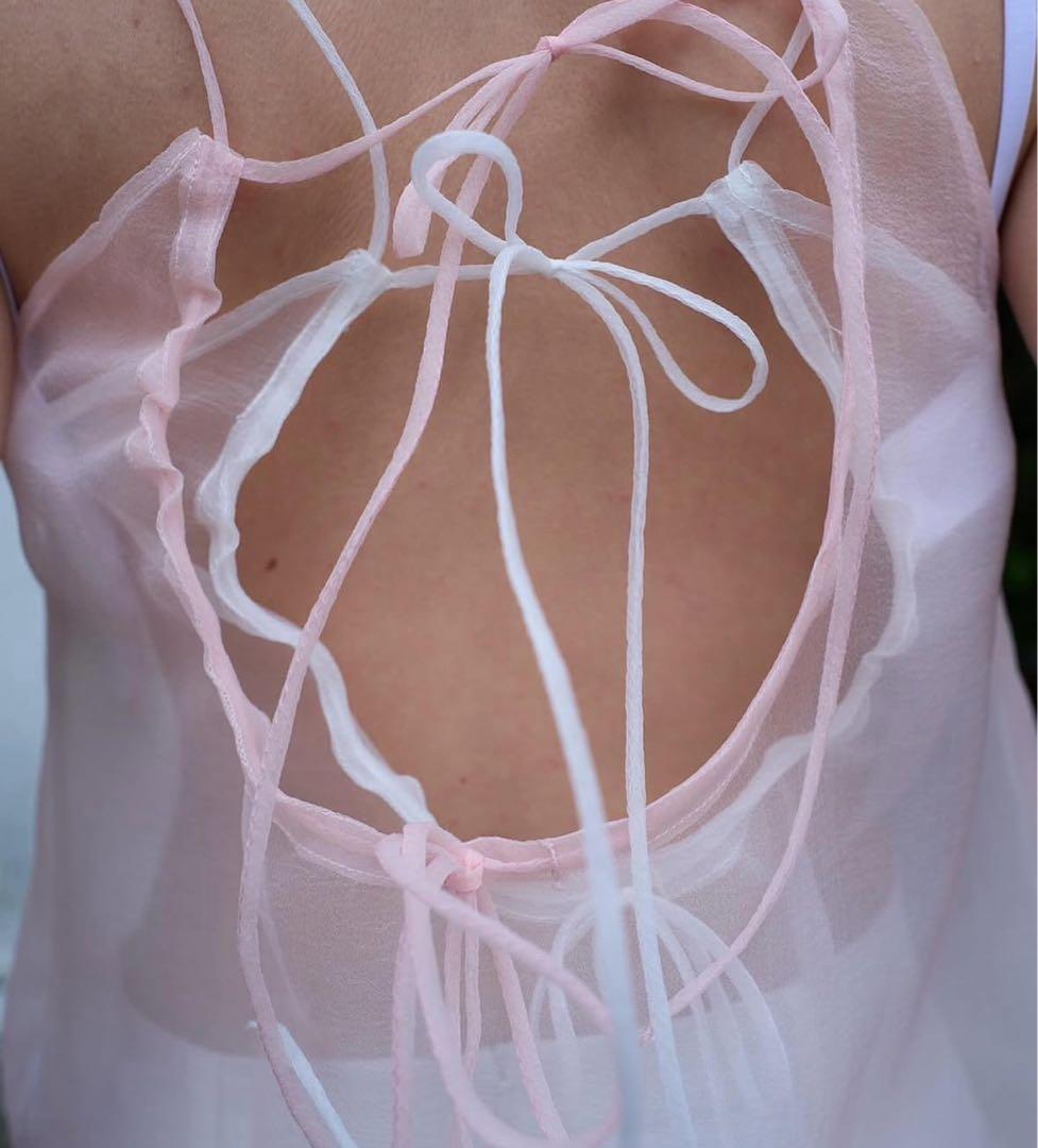 値下げ【新品未使用】MONOHA 24SS Organza sleeveless