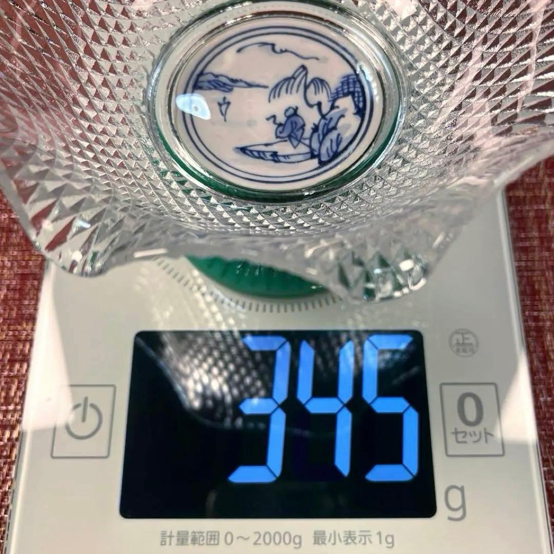 ー美濃焼ー 【未使用】 龍峰窯 緑交趾 花風流 つみき 祥瑞ガラスデザート鉢揃