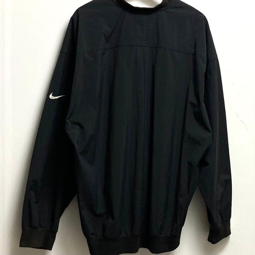 NIKE 刺繍ソロスウッシュロゴ ヘンリーネック ナイロンジャケット 黒 XL