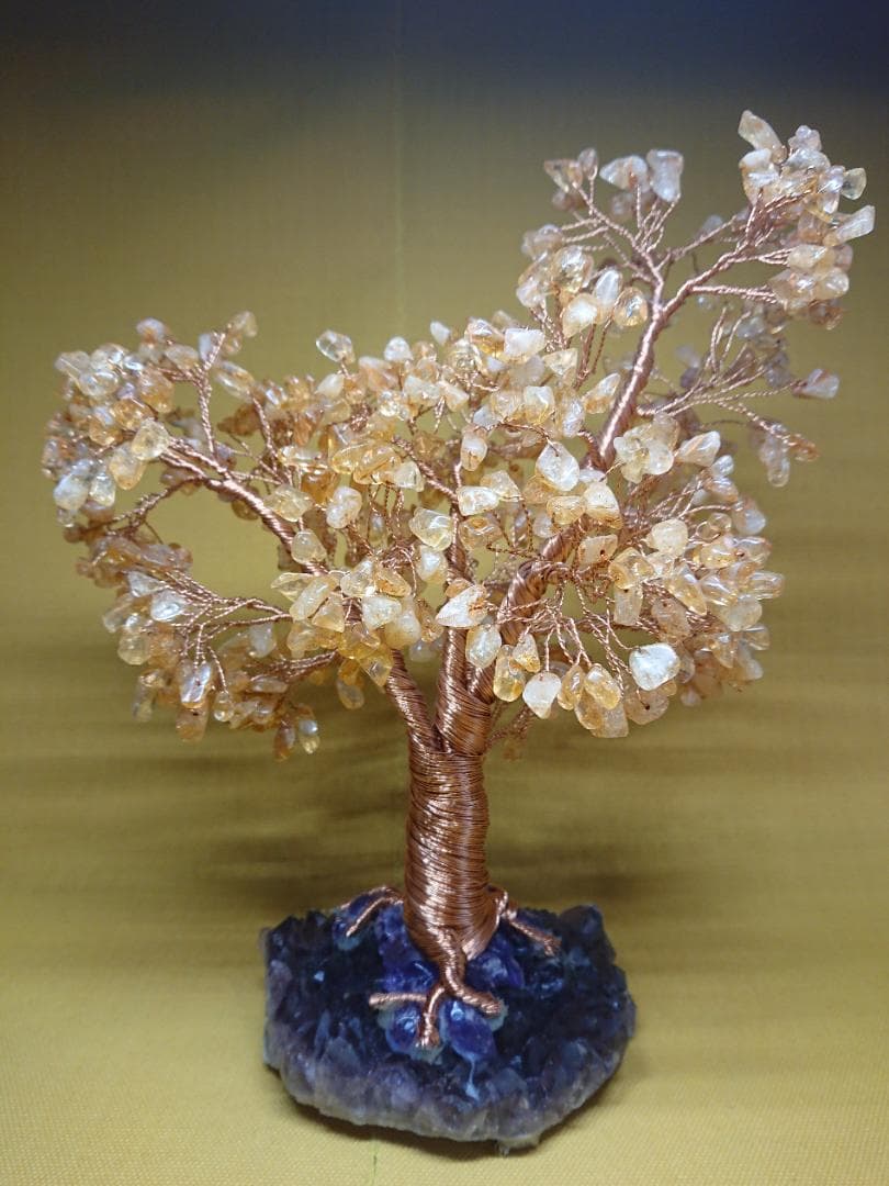 天然石　招財樹　金運樹　アメジスト　置物　インテリア　工芸品　美術品　A1101
