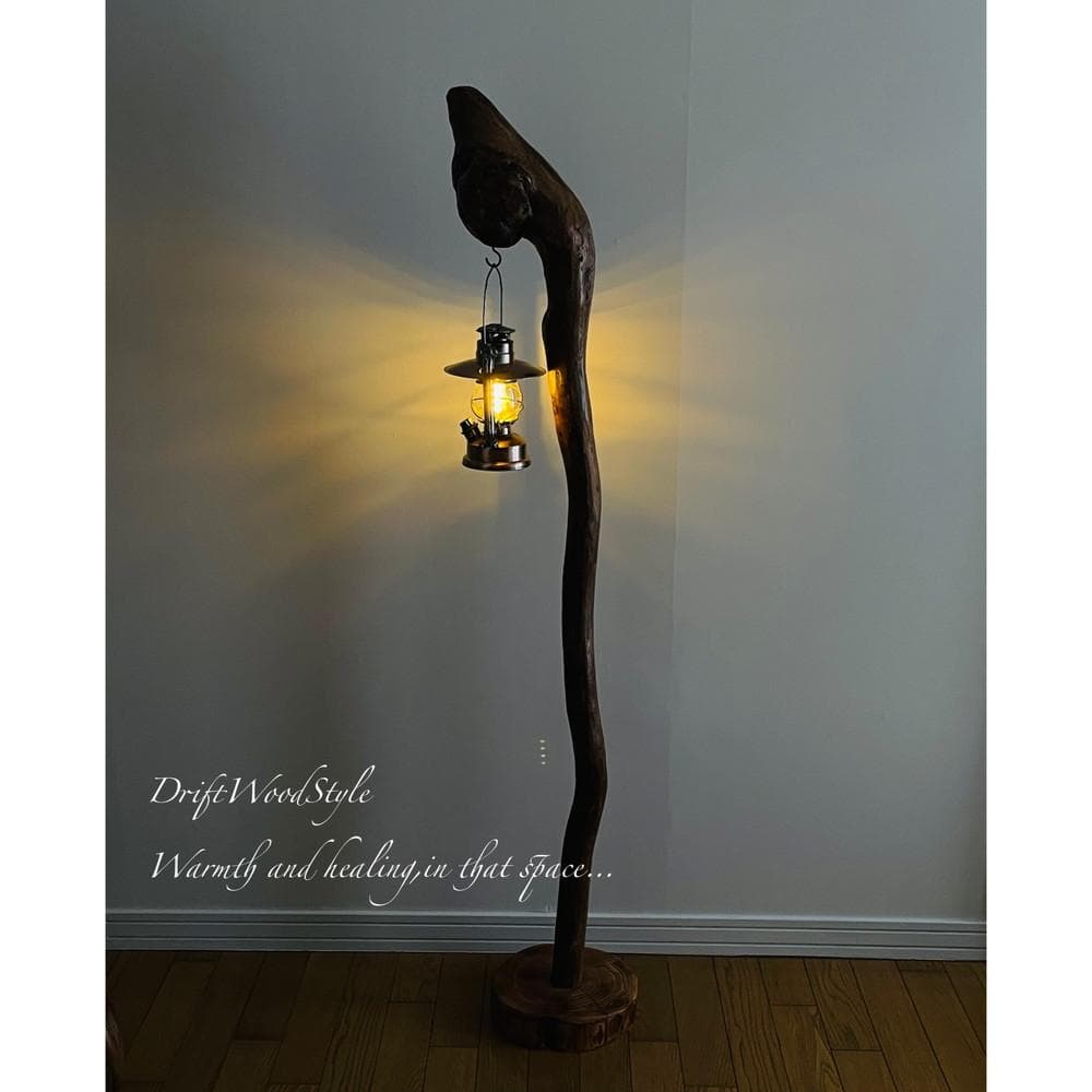 大サイズの天然流木のランプスタンド 置物 北欧 照明 ランタン N6