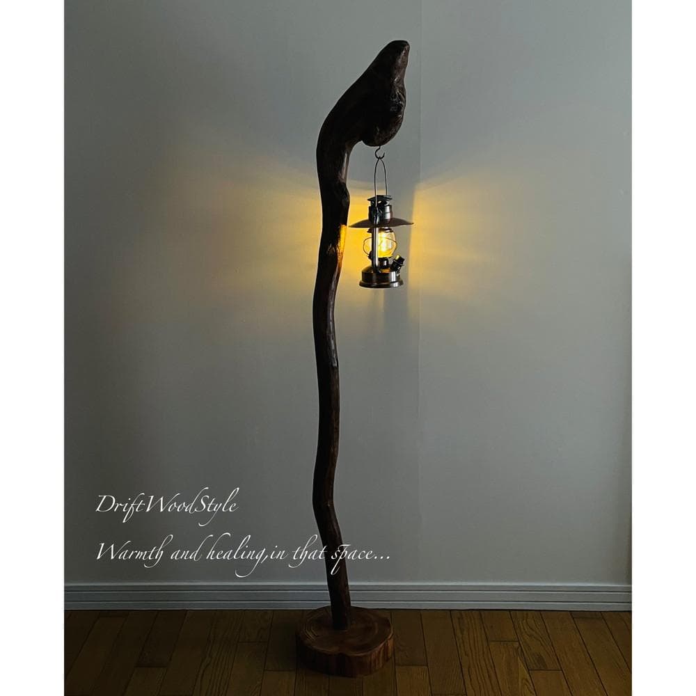 大サイズの天然流木のランプスタンド 置物 北欧 照明 ランタン N6