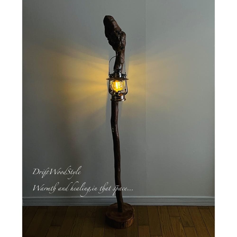 大サイズの天然流木のランプスタンド 置物 北欧 照明 ランタン N6
