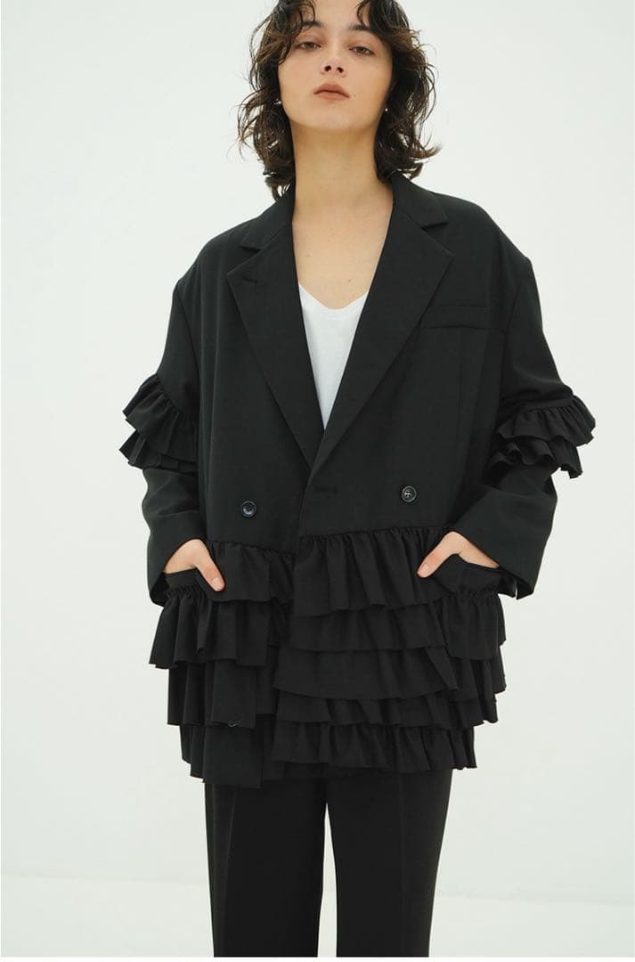 ジャケット・アウター clane FRILLED TAILORED JACKET