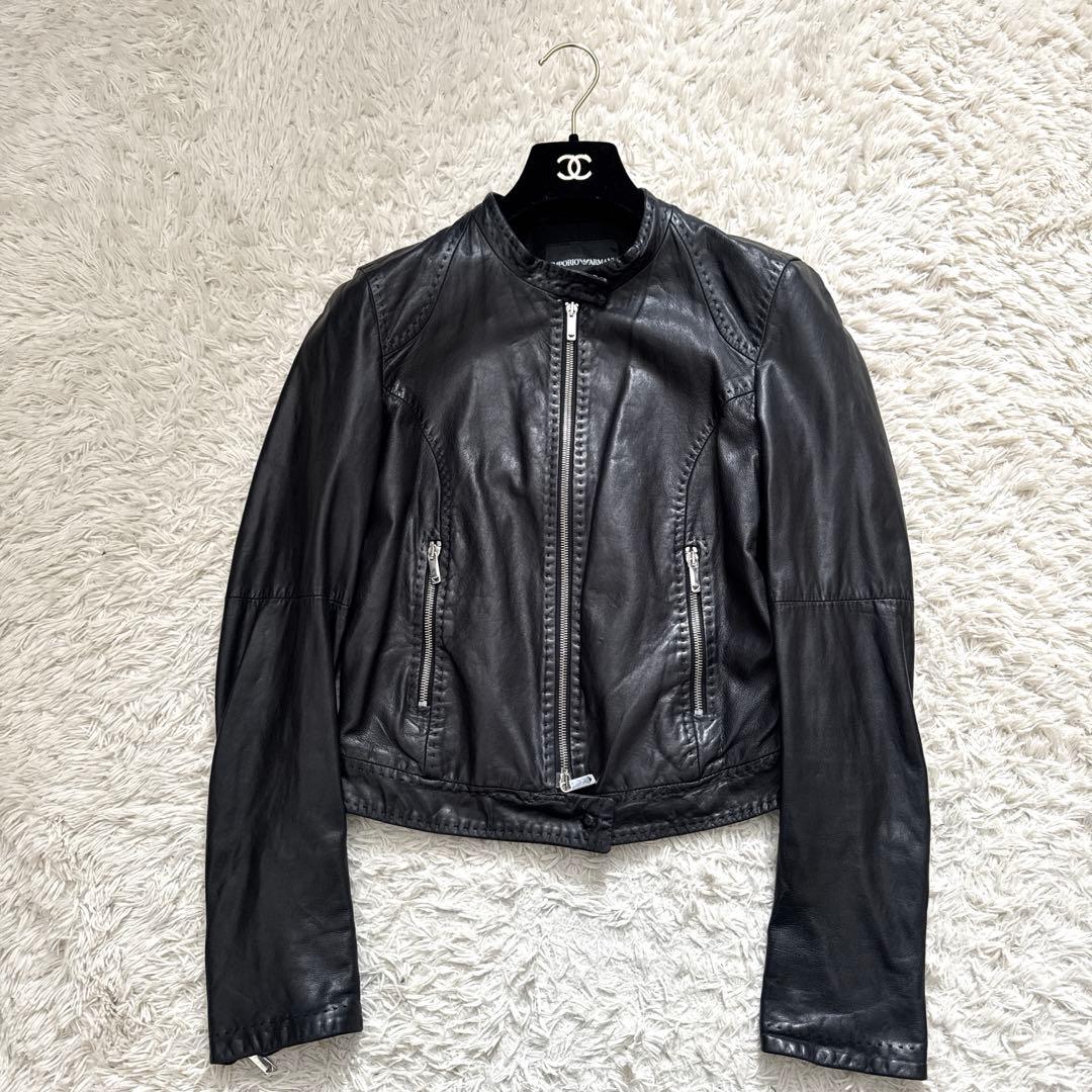 EMPORIO ARMANI エンポリオアルマーニ 本革 ライダースジャケット