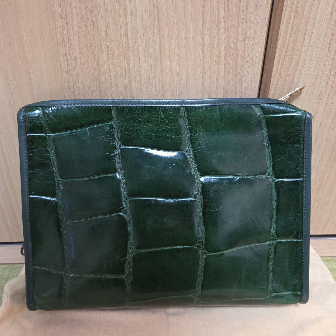 CELINE クラッチバック型押し レザー ヴィンテージ ロゴ 金具