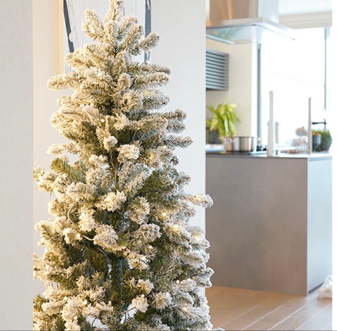 ホワイトクリスマスツリー 180cm LEDライト付き