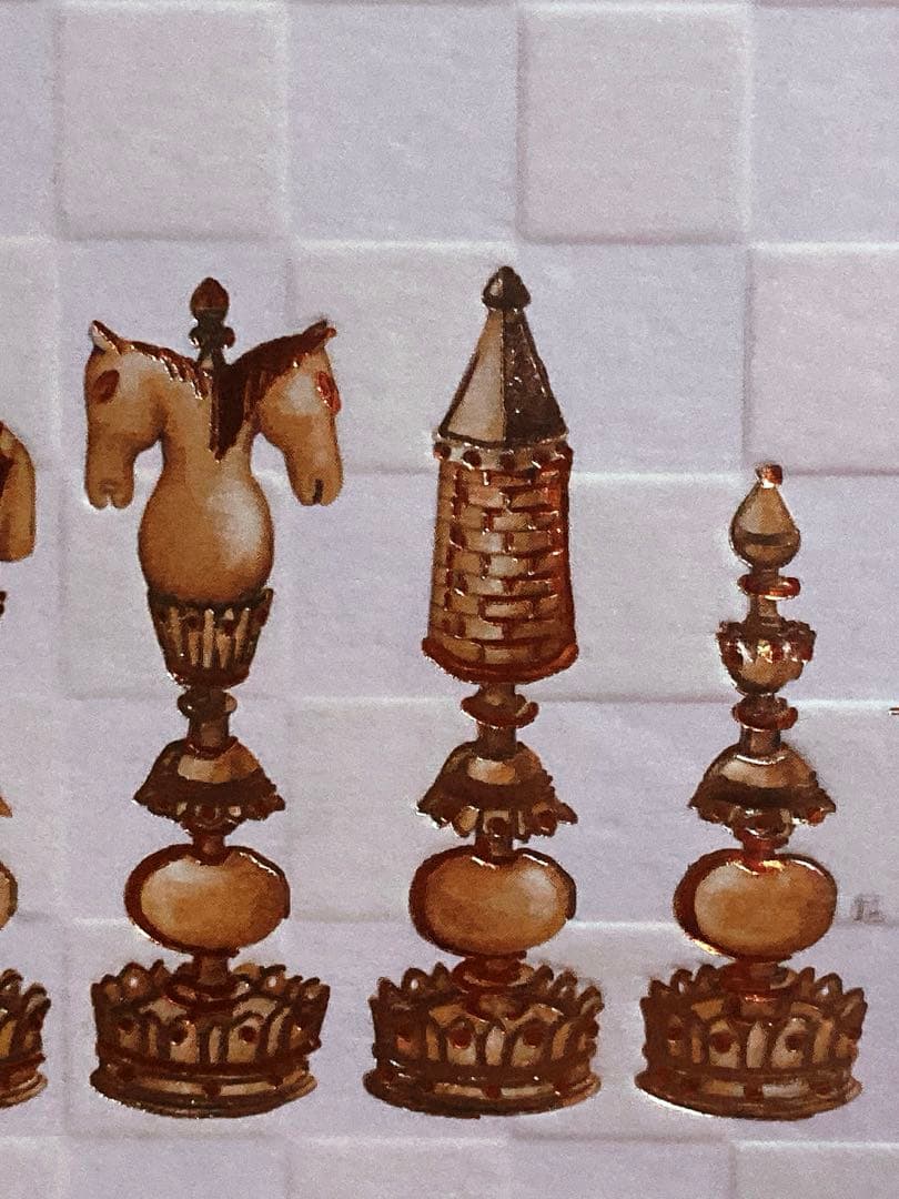 美術 アンティーク チェス駒 ゴールド フレーム アート