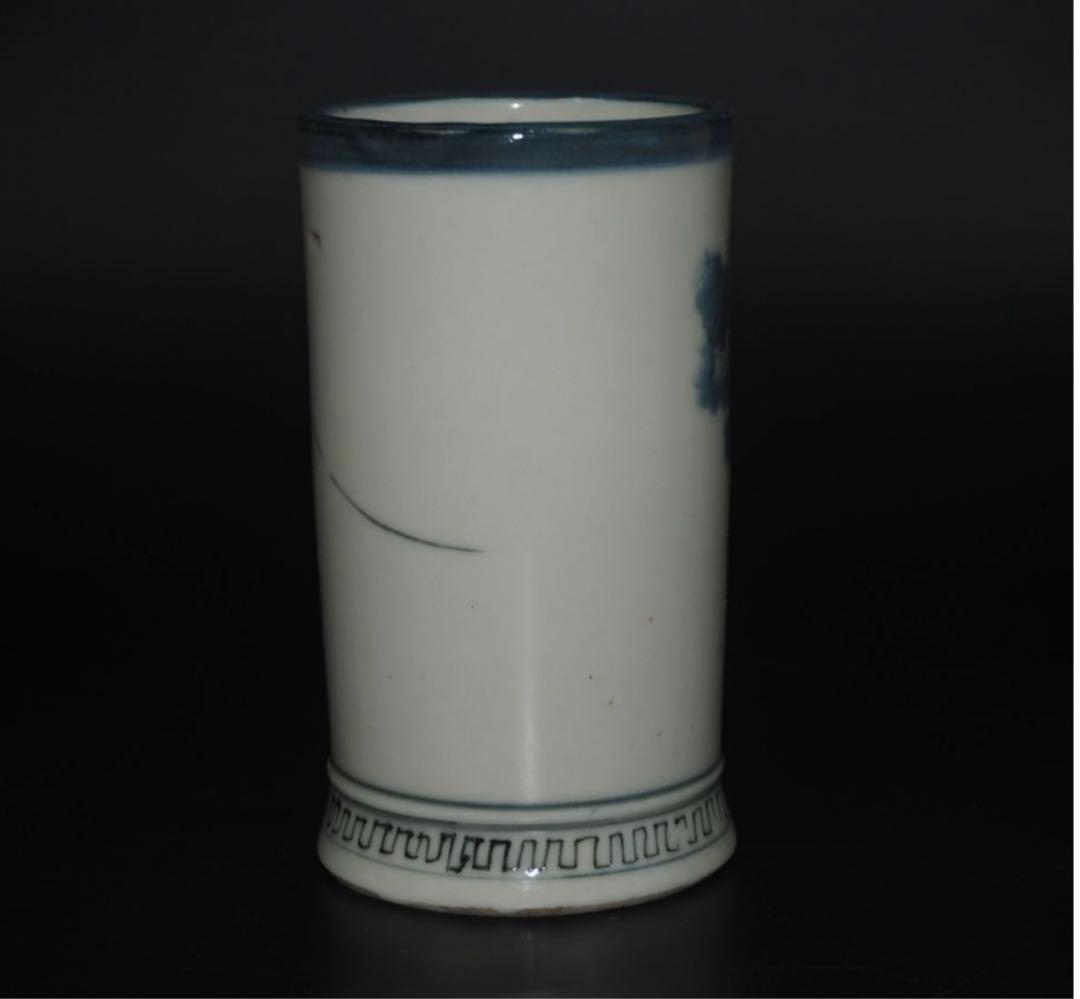 送料無料　江戸時代　富士山龍文 古伊万里 古染付筆筒