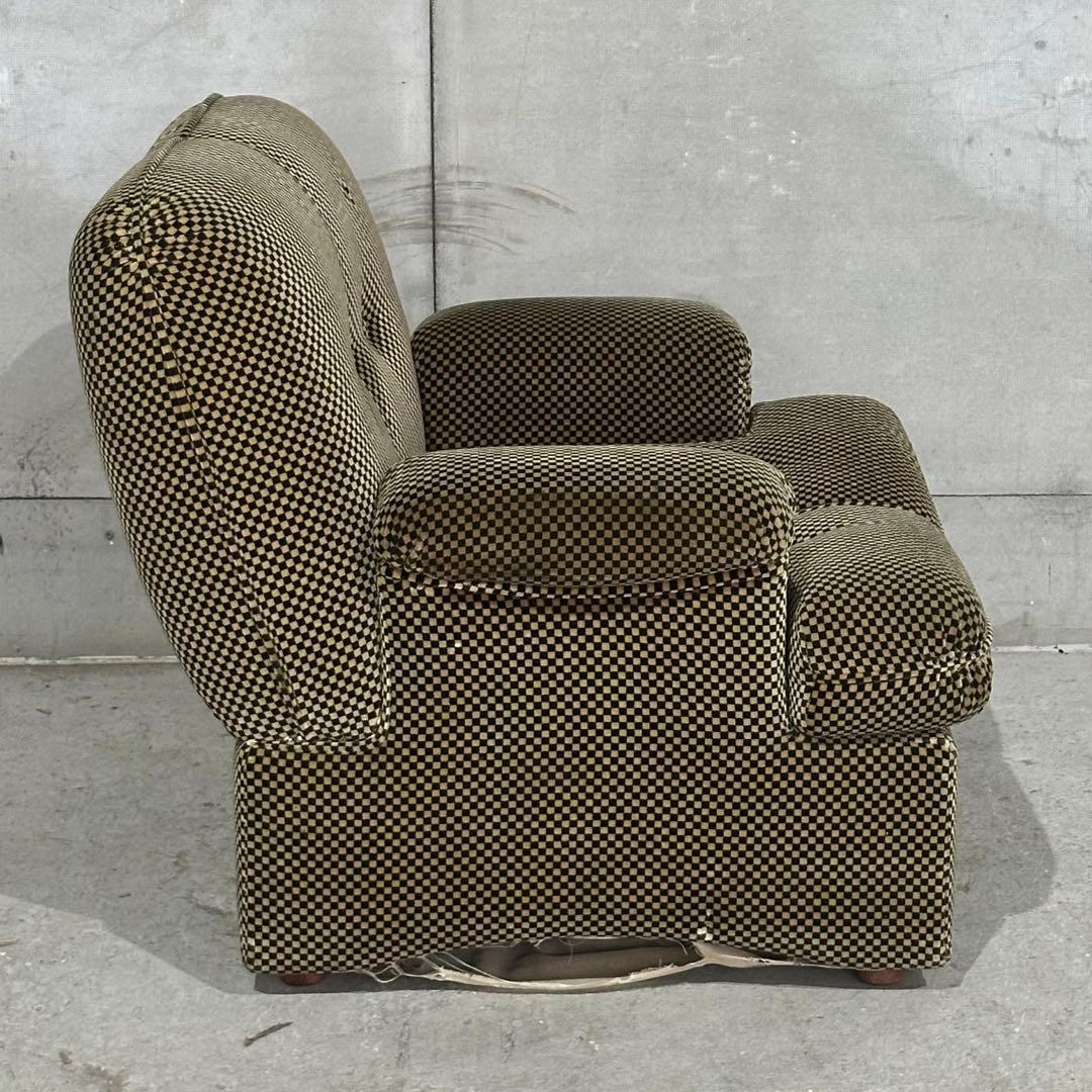テ*ン様 ✦70’s✦昭和レトロ 千鳥格子 1人掛けソファ｜昭和レトロ ミッドセ