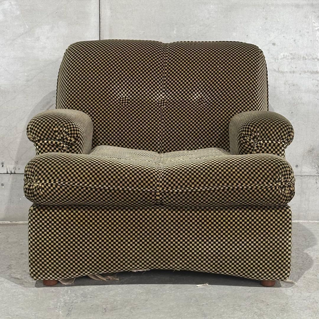 テ*ン様 ✦70’s✦昭和レトロ 千鳥格子 1人掛けソファ｜昭和レトロ ミッドセ
