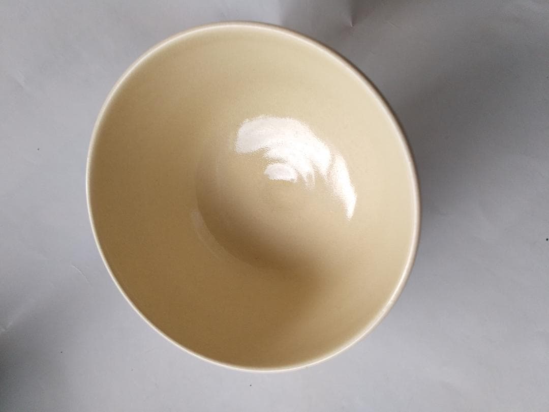 京焼 通次阿山 作 抹茶碗 『 仁清写 五条大橋 』共箱 茶碗 茶道具 美品