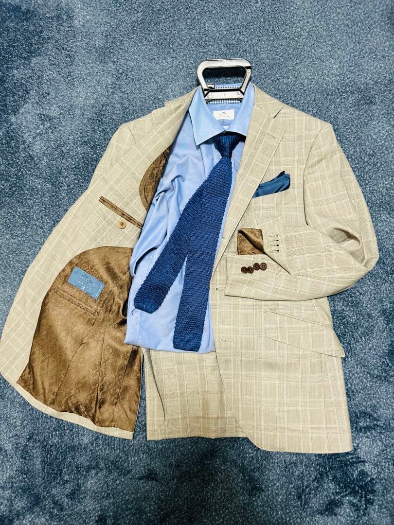 ✨高級イタリア生地 GUABELLO美品 ✨定価15万 オーダー A5 M〜L