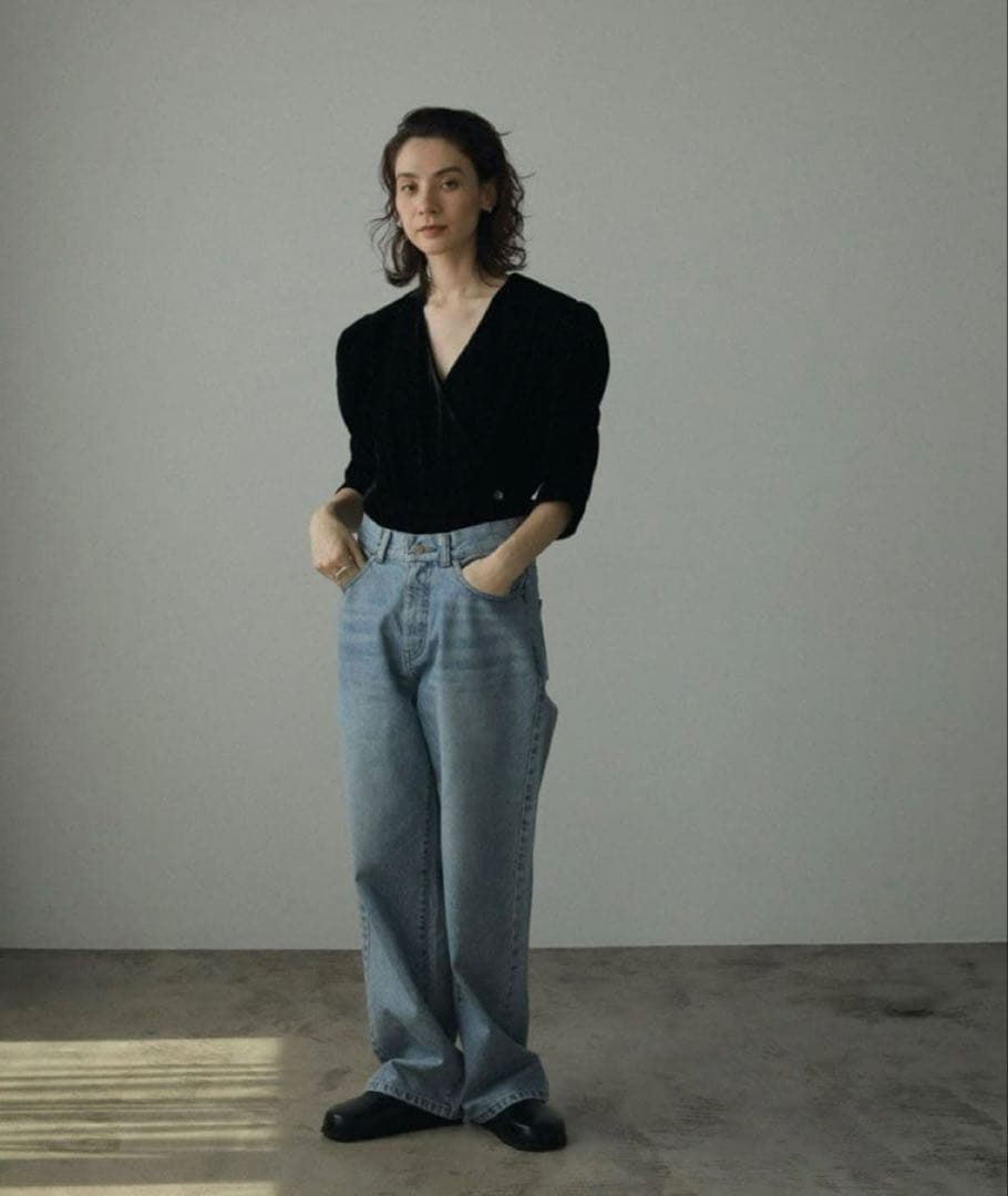 【anuke】アンヌーク Velour Gather Blouse