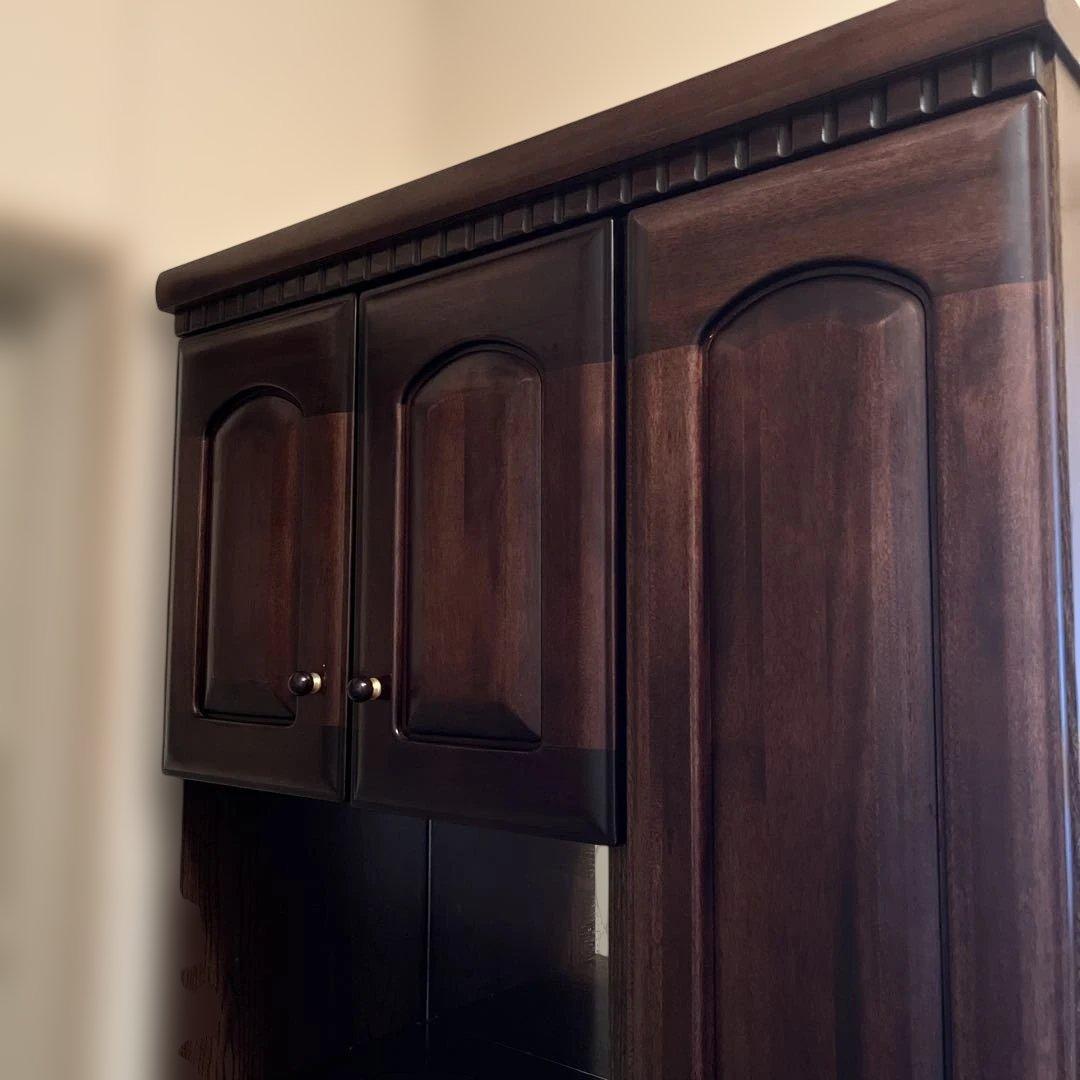 木製ダークブラウン下駄箱引き出し付き