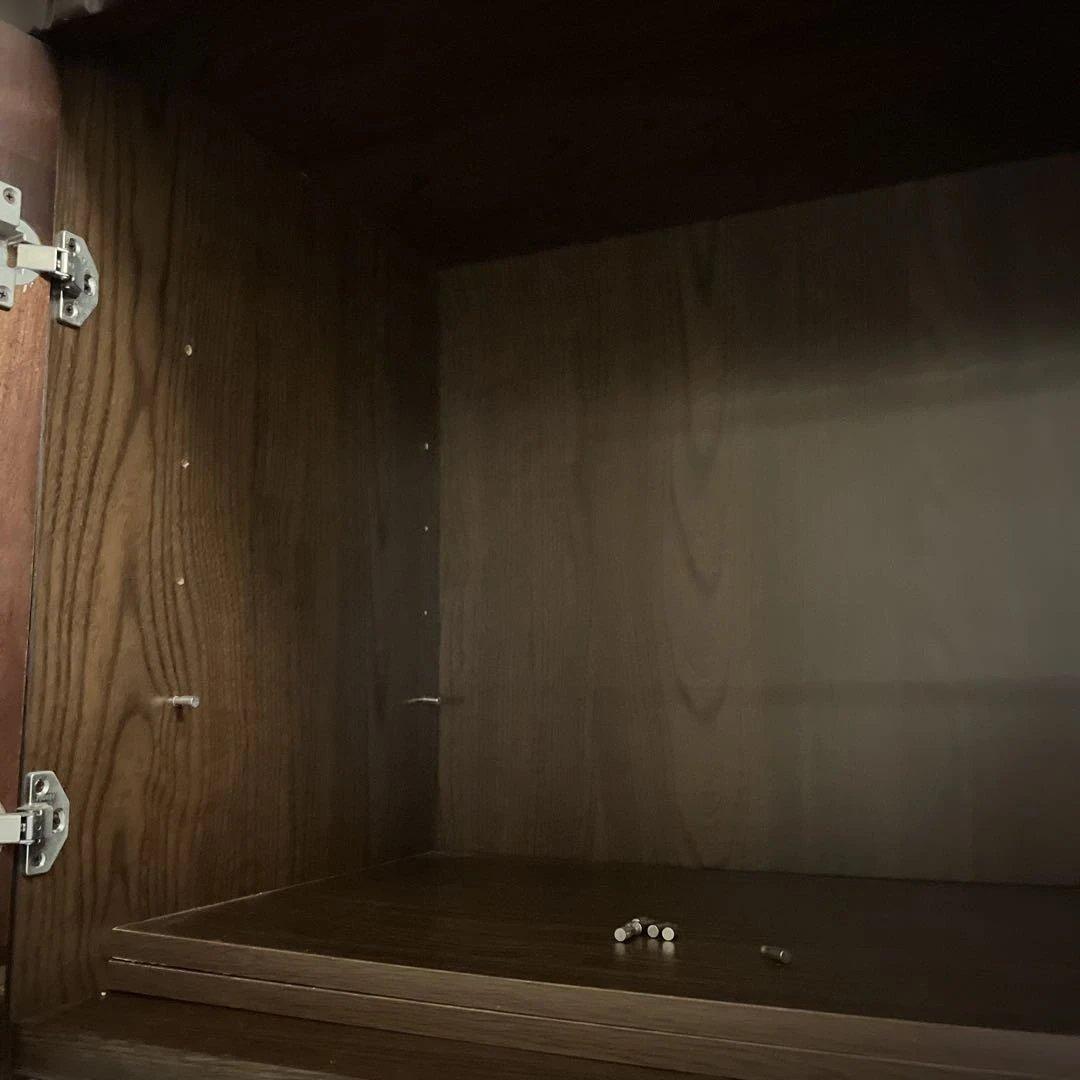 木製ダークブラウン下駄箱引き出し付き