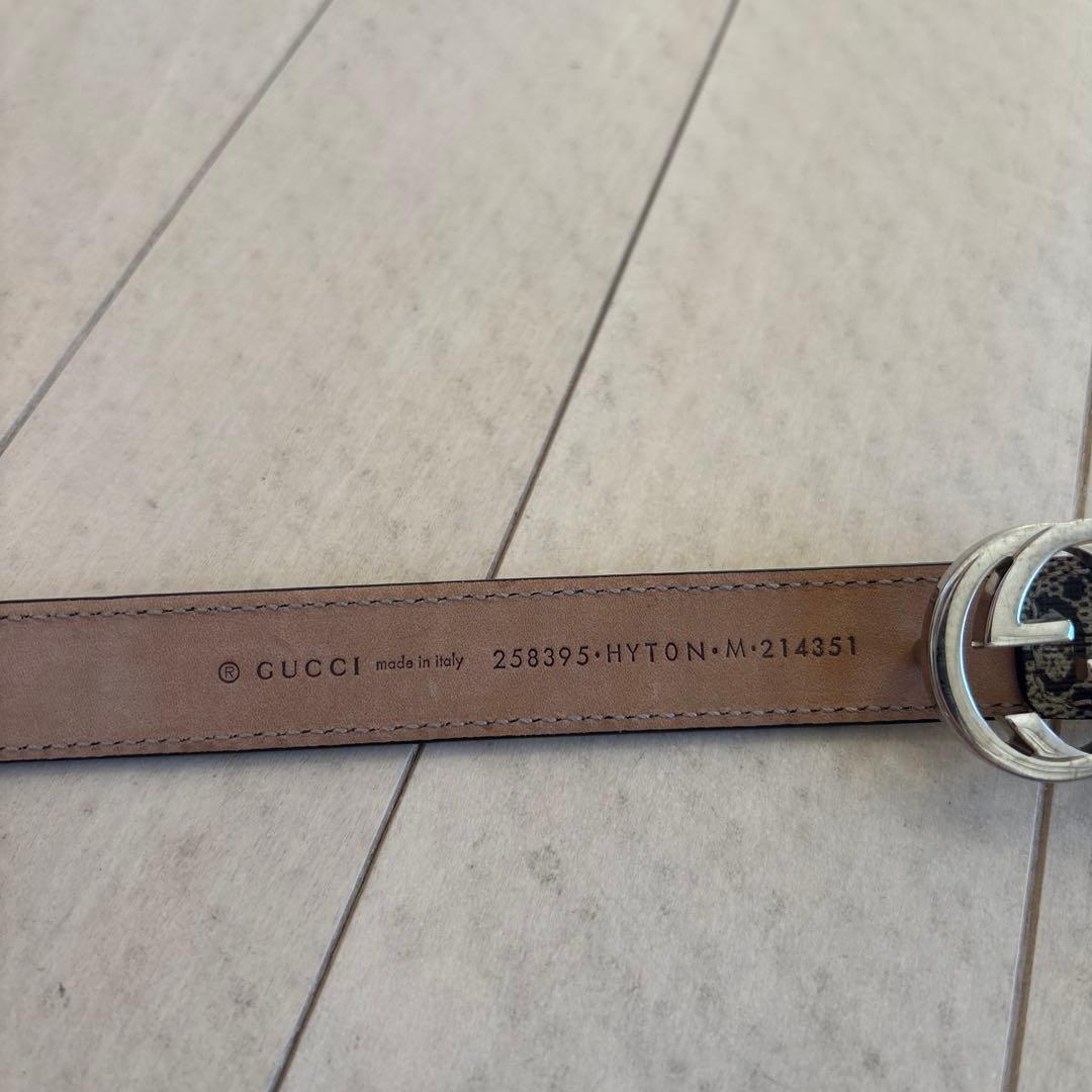 グッチ♥GGスプリームインターロッキング PVCxレザーベルト