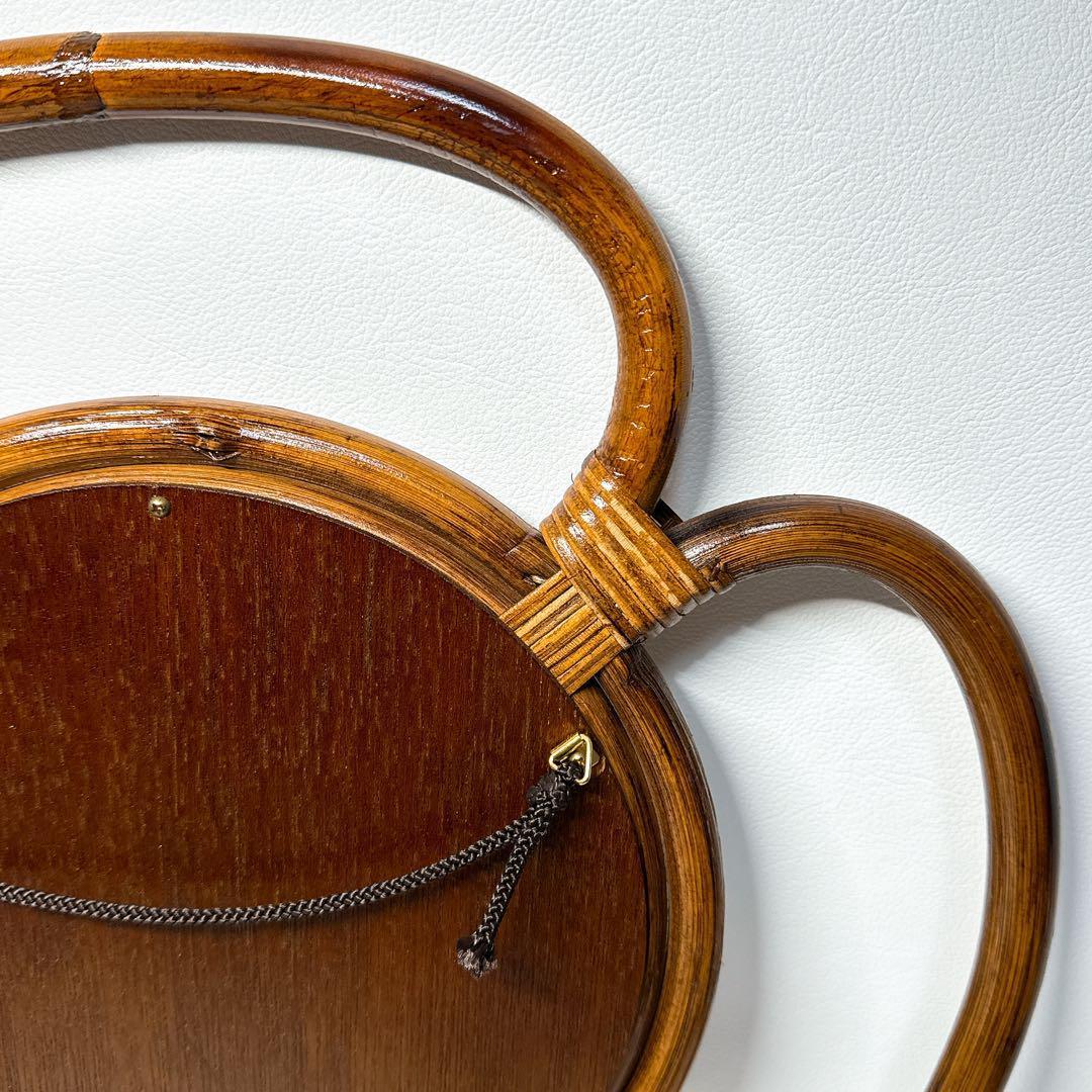 【タグ付き未使用】カザマ Kazama ウォールミラー ラタン 藤 壁掛け 鏡