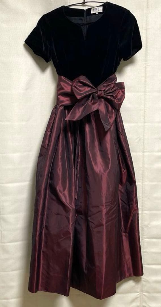 【ドレス】黒×ボルドー ドレス【13号】