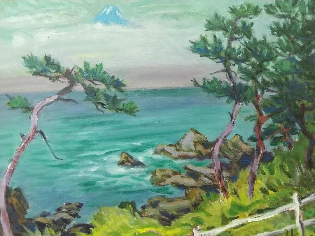 油彩画「荒崎海岸」油絵 絵画  風景画 P10