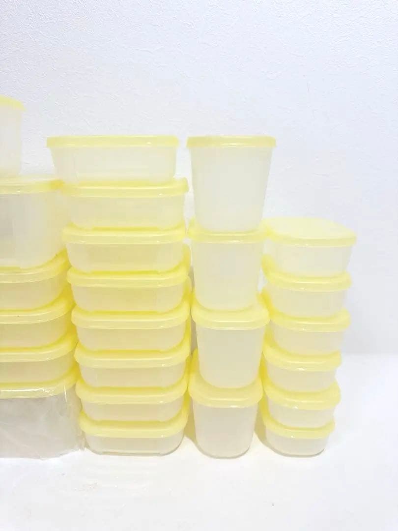 新品　Tupperware フリーザーメイト イエロー　25点セット　②