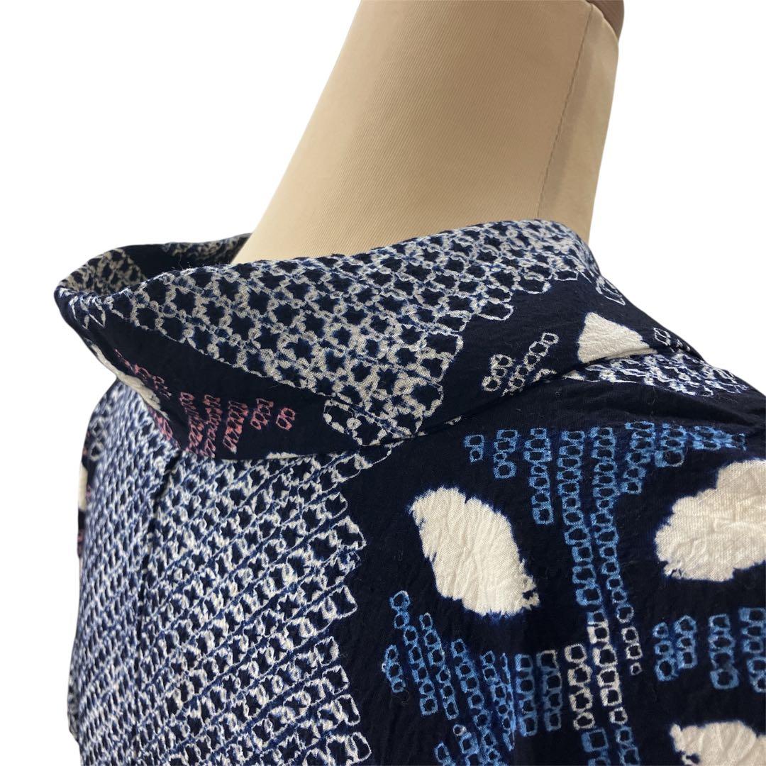 ◎mk-0091　有松鳴海　絞り浴衣　有松絞り　ゆかた　ｋ-7-25