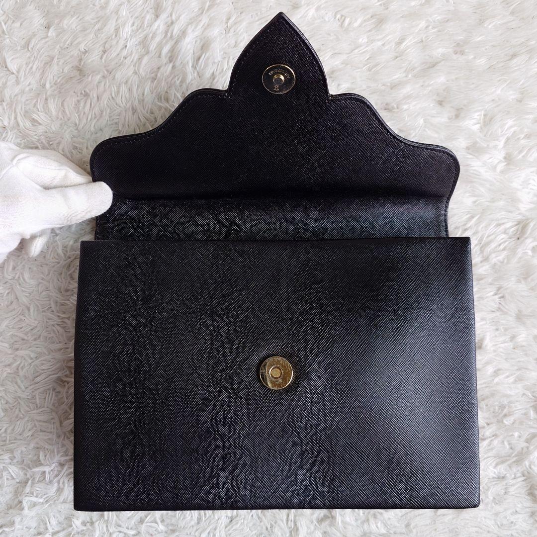 イヴサンローラン クラッチバッグ カサンドラ レザー ブラック レディース ロゴ